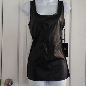 Rock & Republic faux leather tank style top